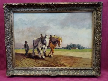 Obraz olejny na płótnie konie 86x66cm 766235