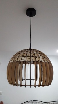 lampa drewniana 40cm loft industrial artdeco