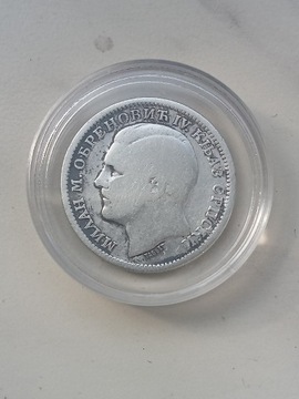 Serbia 1 Dinar 1879 r srebro 835 rzadka 