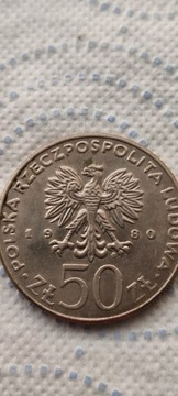 50 złotych z PRL-u  Kazimierz Odnowiciel 1980