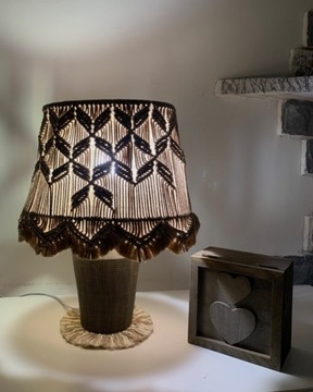 Lampa stołowa abażur makrama handmade