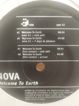 Nova Welcome To Earth singiel winyl '12