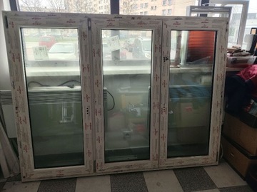 Okno PCV, białe, trzyskrzydłowe, 188x143cm