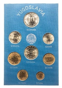 Jugosławia, zestaw menniczy monet obiegowych 1980.