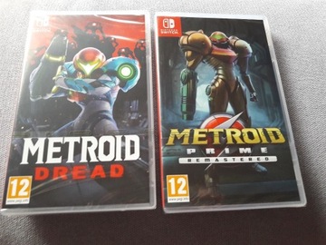 2 gry Metroid Dread + Metroid Prime Remastered + T-shirt nowe, folia
