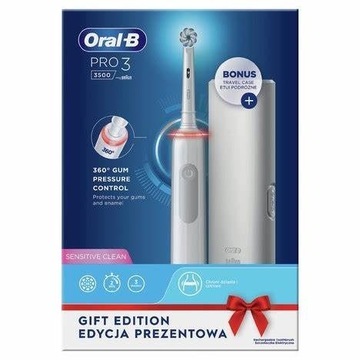 ORAL-B Pro3 3500 Sensitive Clean biała + etui