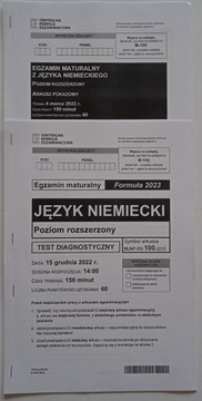 Wydruki matur j. niemiecki PR - formuła 2023