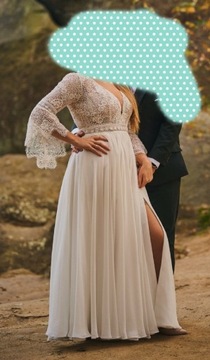 Piękna rustykalna suknia ślubna Annais .Ganselma Rozmiar 40-42.