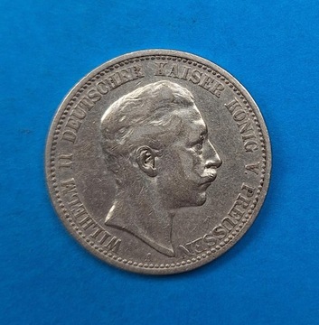 Niemcy, Prusy 2 marki 1904, Wilhelm II, Ag 0,900