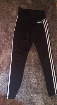 Legginsy adidas wysoki stan S/M czarne śliskie 