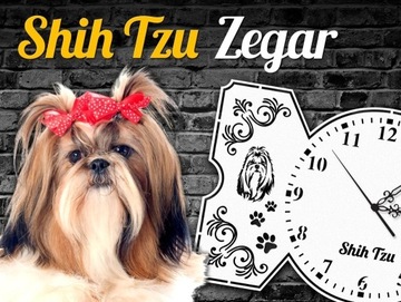 Zegar z motywem Shih Tzu - 40x24cm