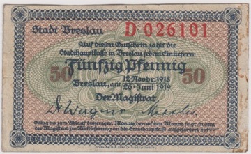 Breslau (Wrocław), 50 Pf, 12.11.1918 (D 026101)