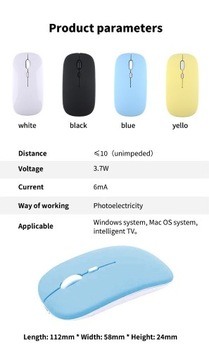 cicha mysz 2.4G bezprzewodowe ładowanie Bluetooth