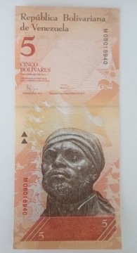 Banknot 5 Bolivarów Wenezuela (UNC)