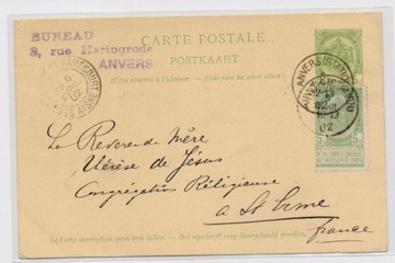 Belgia - kartka pocztowa z 1902 roku
