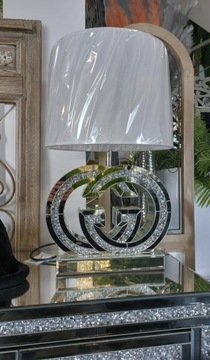 Lampa stołowa z kryształkami glamour lustrzana GG