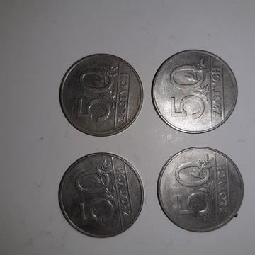 Monety 50 zl z lat 1980 - 1990