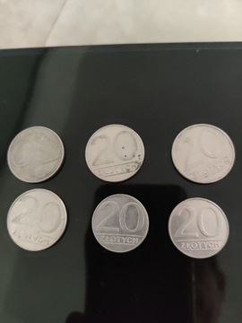 20 zł 1984, 1985, 1986, 1987, 1989, 1990