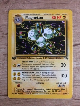 Karta Pokemon Magneton 26/62 1 edition fossil
