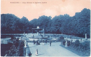 WARSZAWA- Aleja Główna w Ogrodzie Saskim- ok. 1910
