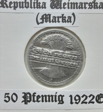 Niemcy  WEIMAR - 50 Pfennig 1922  E