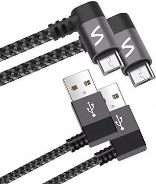 SYNCGREEN 2-PAK Kabel Kątowy Micro-USB 1,2M 2.4A