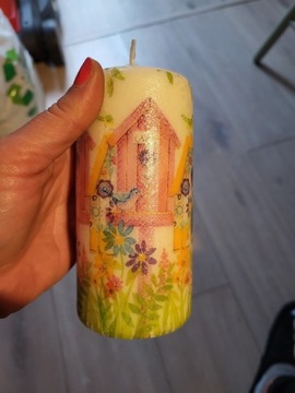 świecą decoupage nowa