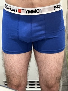 Męskie używane bokserki Tommy Hilfiger niebieskie fetysz kinky noszone