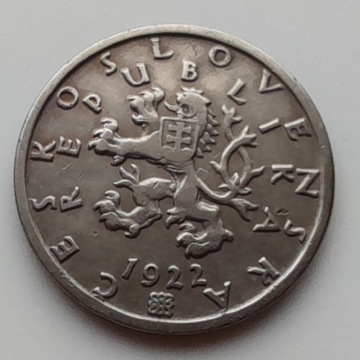 Czechosłowacja 50 halerzy, 1922