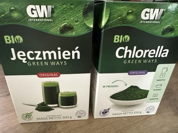 Green Ways Chlorella 350g i Jęczmień 300g