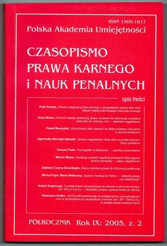 Czasopismo Prawa Karnego i Nauk Penalnych 2005 / 2
