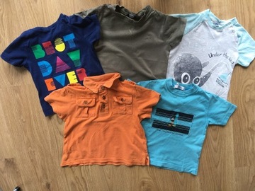 5x t-shirt Bluzka z krótkim rękawem, rozmiar 92.