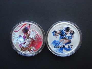 Street Fighter: Ryu i Chun Li 1 oz 2022 r. kolor.