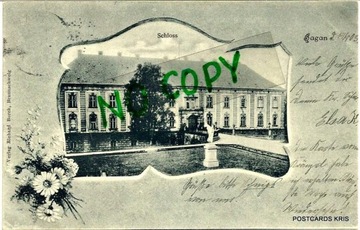 Żagań -Zamek -litografia -1903 rok -Zielona Góra 
