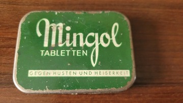 Pudełko puszka po Mingol Tabletten