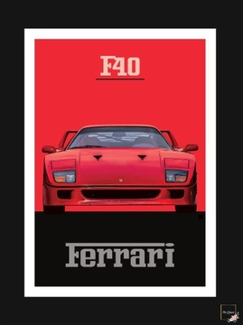 Plakat / obraz Ferrari F40 70x50cm ArtofFrame