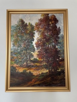 Obraz olejny - pejzaż jesienny - J. Scholz 1979r. 