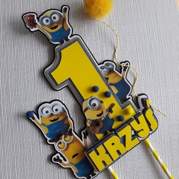 Minionki topper dekoracja na tort urodziny 