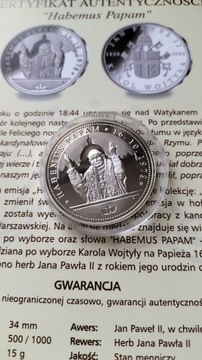 Medal Jan Paweł II Habemus Papam