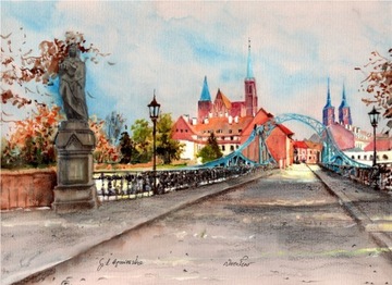 Akwarela 21 x 30 cm Wrocław PRACA PRZYKŁADOWA !