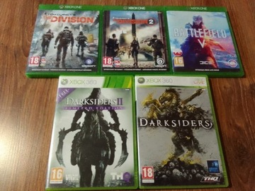 Gry Xbox 360/ One Battlefield, Darksiders, Zestaw.