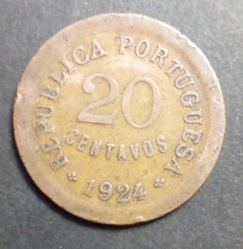 Portugalia 20 centavo 1924