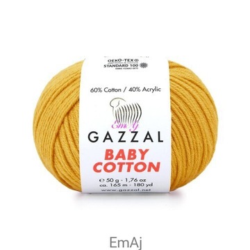 Włóczka GAZZAL Baby Cotton miodowy 3447