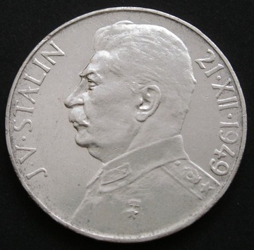 Czechosłowacja 100 koron 1949 - Stalin - srebro