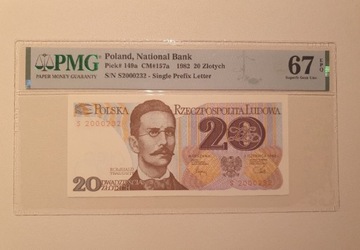 20 zł 1982 Traugutt * Grading PMG 67 *