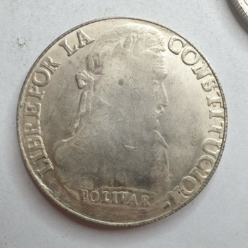Boliwia 8 sueldo 1835 kopia posrebrzana 