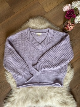 Sweter sweterek liliowy fioletowy rozmiar S