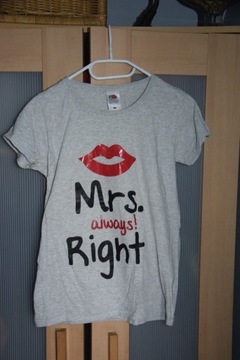 Szara bluzka t-shirt Mrs Always Right S
