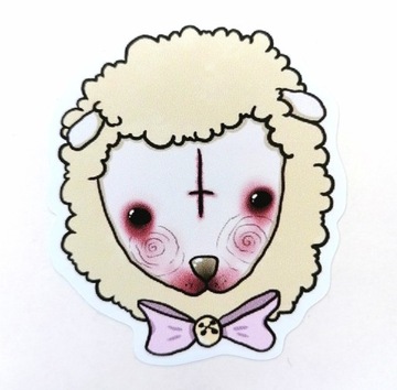 Naklejka owca -too cute to be a sinner-