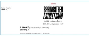 Bilety Bruce Springsteen Praga ( Tickets )